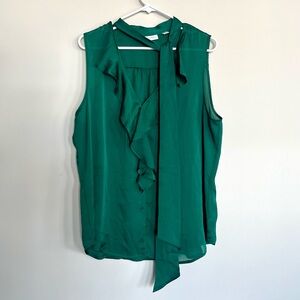 NY&Co Emerald Green Sleeveless Sheer Blouse